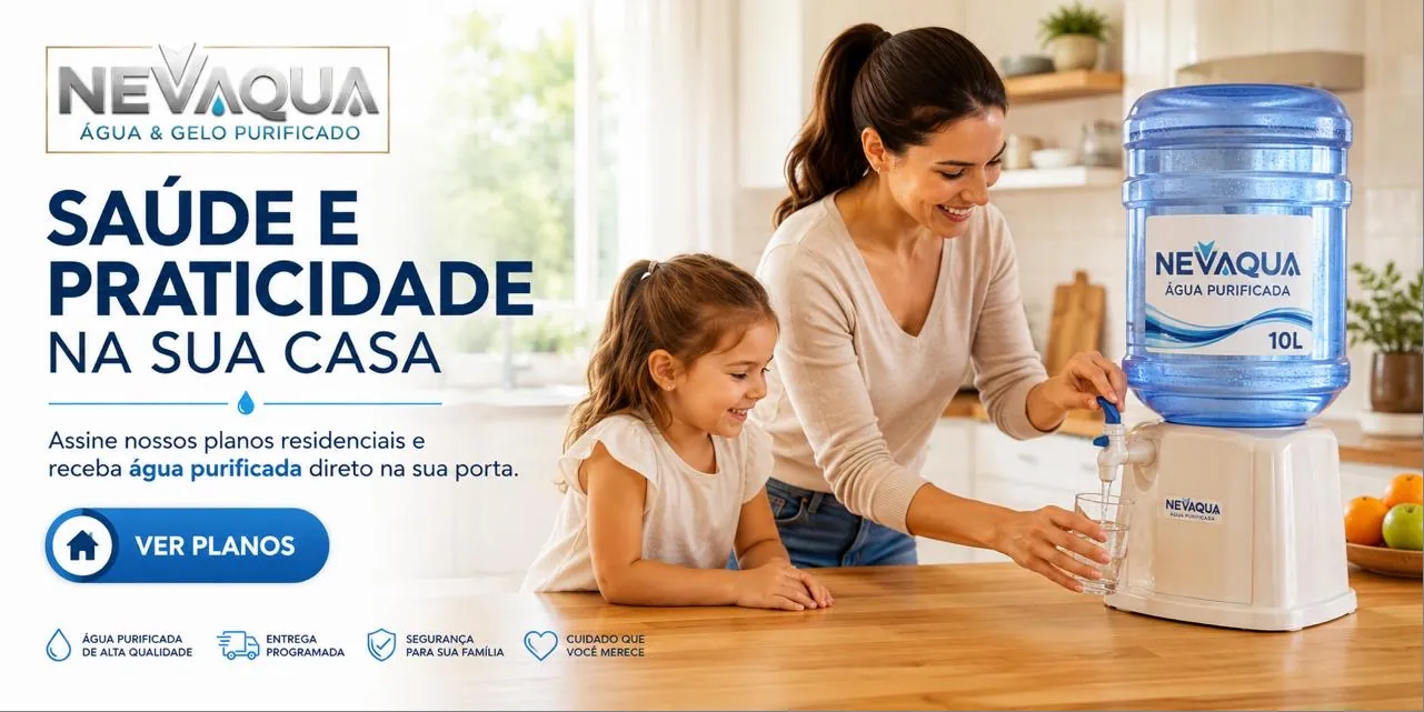 Dispensador de água NEVAQUA residencial em cozinha