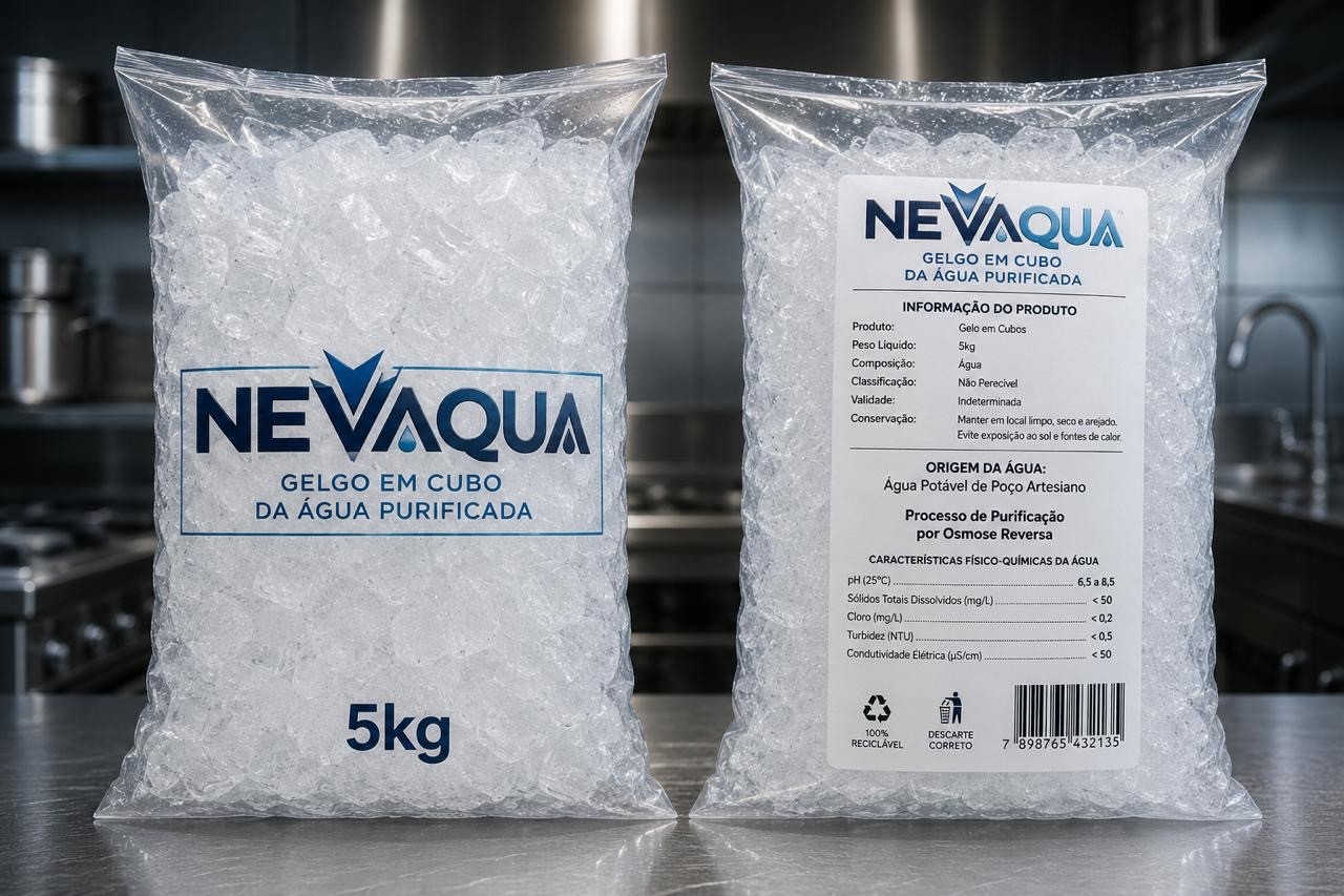 Saco de gelo em cubos NEVAQUA 5kg