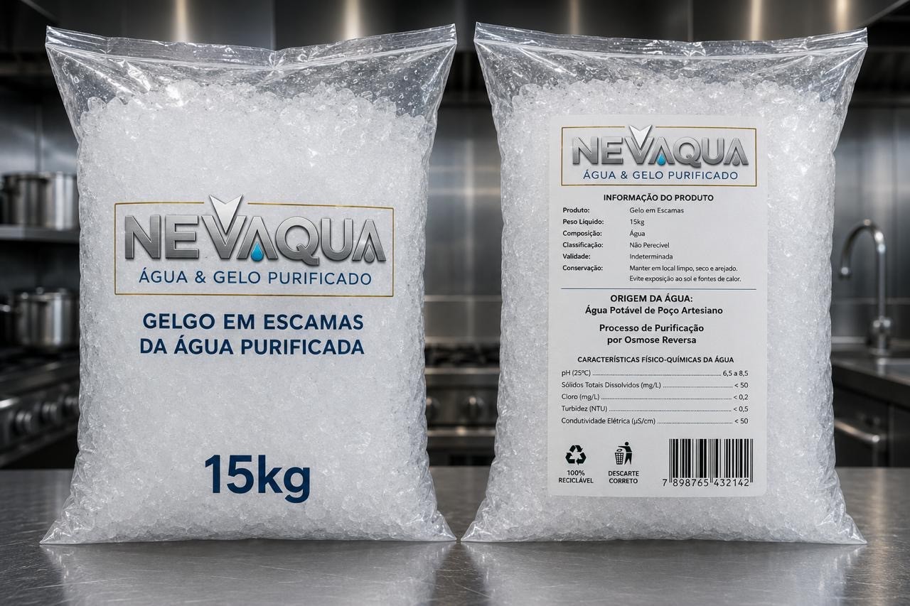 Saco de gelo em escamas NEVAQUA 15kg