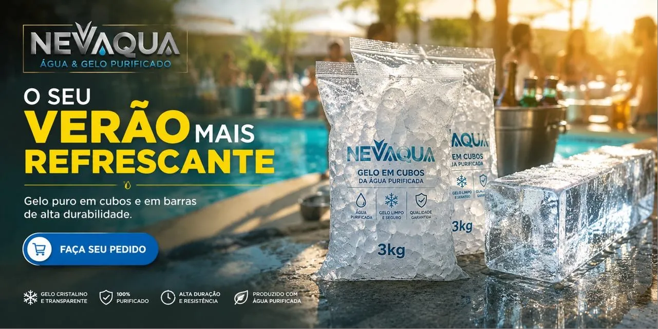 Saco de gelo em cubos NEVAQUA 10kg
