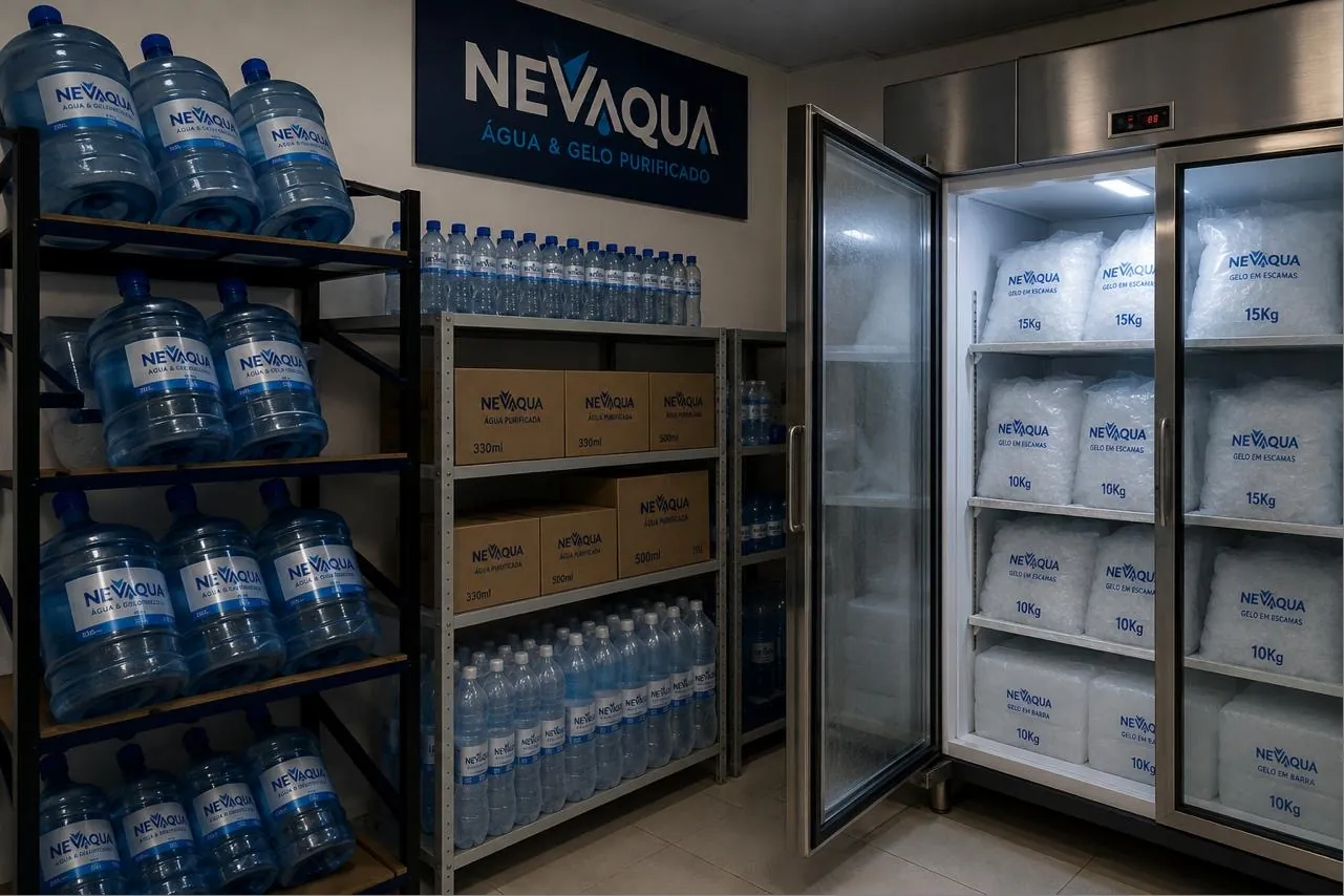 Saco de gelo em cubos NEVAQUA 15kg